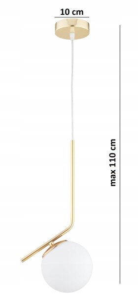 Pendelleuchte Glas Weiß Gold edel E27 L:14 cm blendarm Leuchte