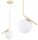 Pendelleuchte Glas Weiß Gold edel E27 L:14 cm blendarm Leuchte