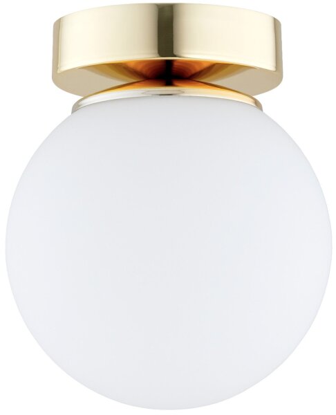 Wandleuchte Glas Weiß Gold E27 H:15 cm Modern edel Leuchte