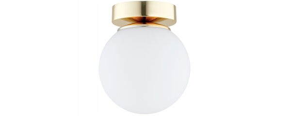 Wandleuchte Glas Weiß Gold E27 H:15 cm Modern edel Leuchte