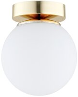 Wandleuchte Glas Weiß Gold E27 H:15 cm Modern edel