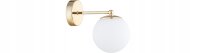 Wandlampe mit Arm Glas Metall Weiß Gold E27 B:22 cm