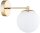 Wandlampe mit Arm Glas Metall Weiß Gold E27 B:22 cm Leuchte