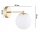 Wandlampe mit Arm Glas Metall Weiß Gold E27 B:22 cm Leuchte