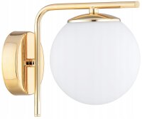 Wandleuchte Gold Glas Kugel Metall E27 B:22 cm blendarm...
