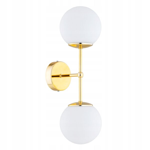 Wandleuchte Glas Gold Up Down 2-flammig E27 H:40 cm Leuchte