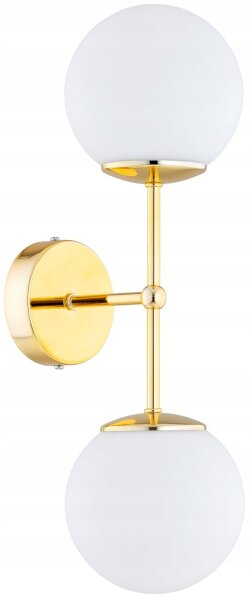 Wandleuchte Glas Gold Up Down 2-flammig E27 H:40 cm Leuchte