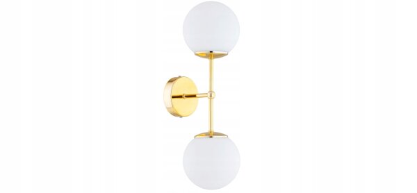 Wandleuchte Glas Gold Up Down 2-flammig E27 H:40 cm Leuchte