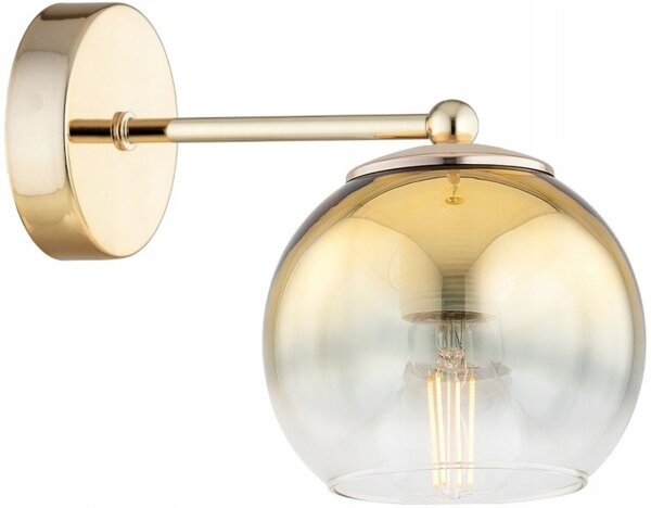Wandleuchte Glas Metall Gold E27 B:22 cm wohnlich Leuchte