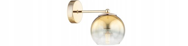Wandleuchte Glas Metall Gold E27 B:22 cm wohnlich Leuchte