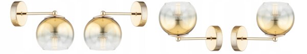 Wandleuchte Glas Metall Gold E27 B:22 cm wohnlich Leuchte