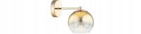 Wandleuchte Glas Metall Gold E27 B:22 cm wohnlich