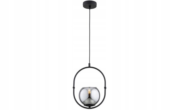 Pendelleuchte Rauchglas Schwarz E27 B:14 cm Modern Leuchte