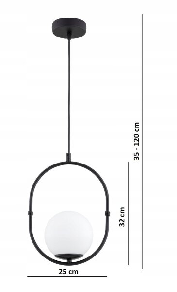 Hängelampe Glas Metall Schwarz E27 B:14 cm blendarm Leuchte
