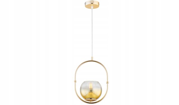 Pendelleuchte Glas Metall Gold E27 B:14 cm Modern edel Leuchte
