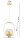 Pendelleuchte Glas Metall Gold E27 B:14 cm Modern edel Leuchte