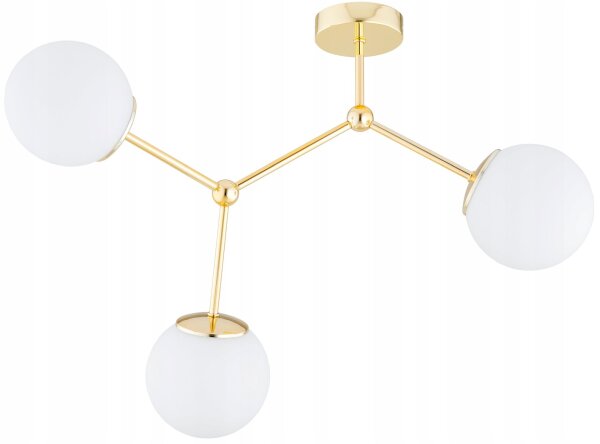 Deckenleuchte 3-flammig Glas Gold E27 60 cm Modern Leuchte