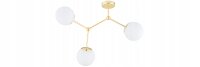 Deckenleuchte 3-flammig Glas Gold E27 60 cm Modern