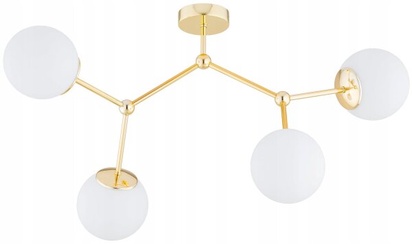 Deckenleuchte 4-flammig Glas Gold E27 L:80 cm blendarm Leuchte