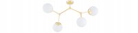 Deckenleuchte 4-flammig Glas Gold E27 L:80 cm blendarm