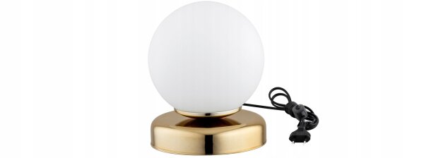 Tischlampe Glas Weiß Gold E27 H:16 cm edel dekorativ Leuchte