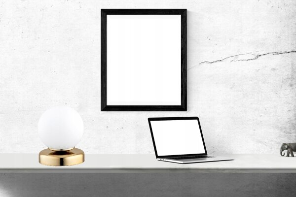 Tischlampe Glas Weiß Gold E27 H:16 cm edel dekorativ Leuchte