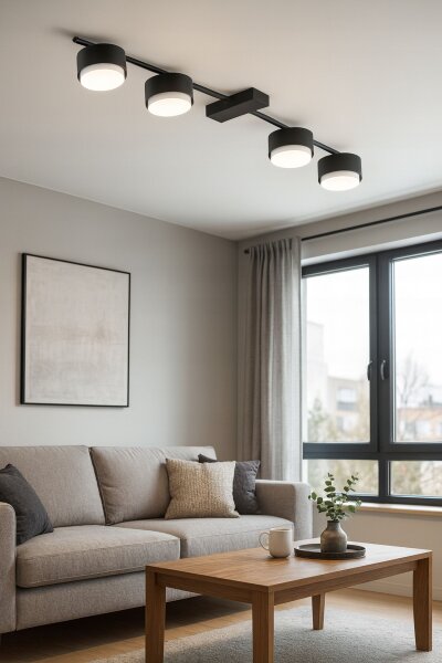 Deckenleuchte 4-flammig Schwarz GX53 L:60 cm Modern Leuchte