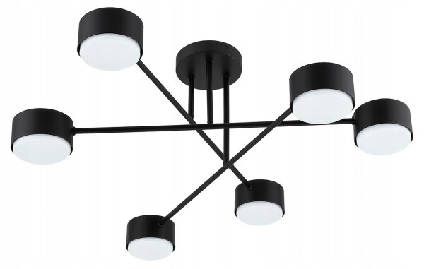 Deckenlampe 6-flammig Schwarz GX53 B:65 cm Modern Leuchte