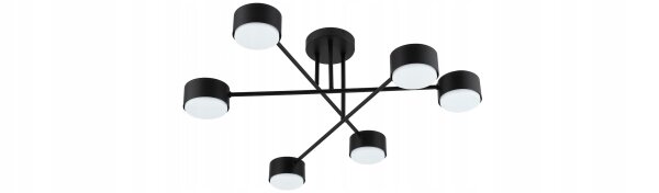 Deckenlampe 6-flammig Schwarz GX53 B:65 cm Modern Leuchte