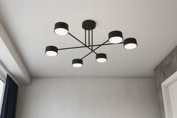 Deckenlampe 6-flammig Schwarz GX53 B:65 cm Modern Leuchte