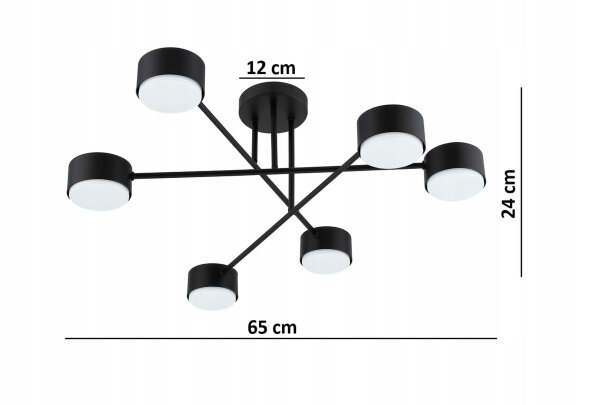 Deckenlampe 6-flammig Schwarz GX53 B:65 cm Modern Leuchte