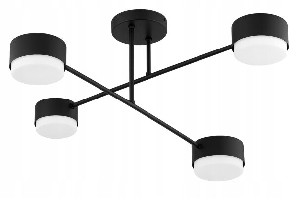 Deckenleuchte 4-flammig Schwarz GX53 B:65 cm Modern Leuchte