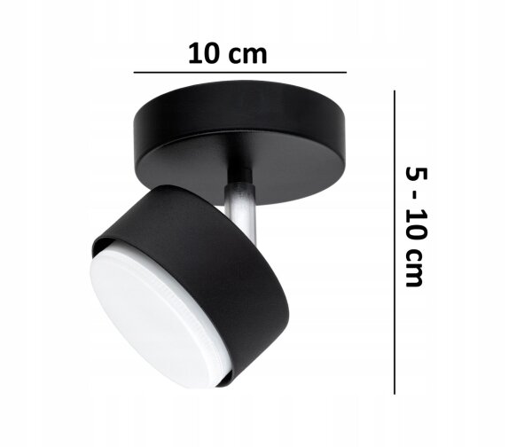 Deckenspot verstellbar Schwarz Metall GX53 B:10 cm Leuchte