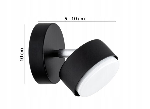Wandspot schwenkbar Schwarz GX53 L:10 cm dekorativ Leuchte