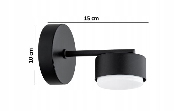 Wandleuchte Metall Schwarz GX53 T:15 cm Modern wohnlich Leuchte