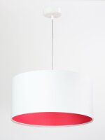 H&auml;ngelampe Wei&szlig; Retro rund Stoff Lampe Esszimmer