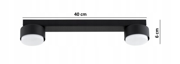 Deckenleuchte 2-flammig Schwarz GX53 L:40 cm Modern Leuchte