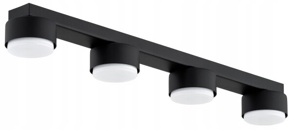 Deckenleuchte Schwarz 4-flammig GX53 L:60 cm Modern Leuchte