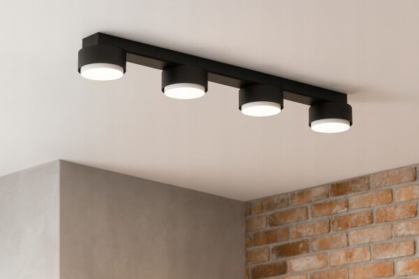 Deckenleuchte Schwarz 4-flammig GX53 L:60 cm Modern Leuchte