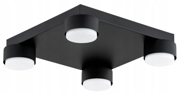 Deckenleuchte 4-flammig Schwarz GX53 B:30 cm Modern Leuchte