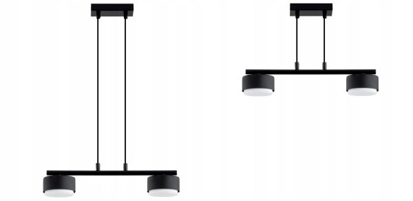 Pendelleuchte 2-flammig Schwarz GX53 L:40 cm Modern Leuchte