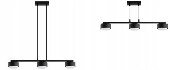 Hängelampe 3-flammig Schwarz Metall GX53 L:60 cm Modern Leuchte