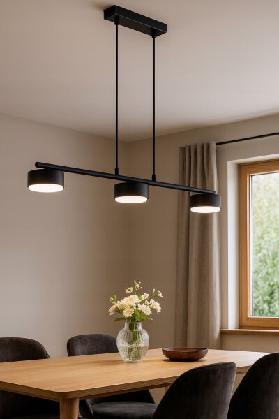 Hängelampe 3-flammig Schwarz Metall GX53 L:60 cm Modern Leuchte