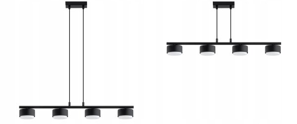 Pendelleuchte 4-flammig Schwarz GX53 L:70 cm Modern Leuchte