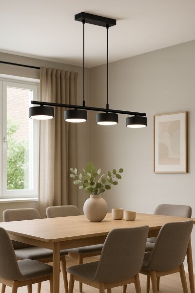 Pendelleuchte 4-flammig Schwarz GX53 L:70 cm Modern Leuchte