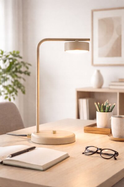 Tischleuchte Beige Metall GX53 38 cm Modern wohnlich Leuchte