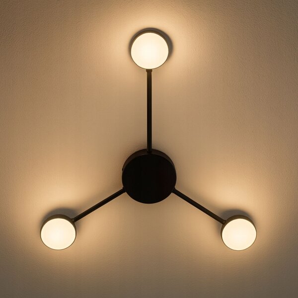 Deckenleuchte 3-flammig Schwarz GX53 B:50 cm Modern Leuchte