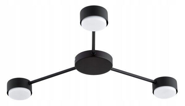 Deckenleuchte 3-flammig Schwarz GX53 B:50 cm Modern