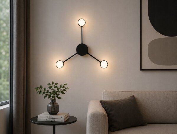 Deckenleuchte 3-flammig Schwarz GX53 B:50 cm Modern