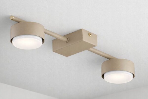 Deckenleuchte 2-flammig Ecru Metall GX53 L:30 cm Modern